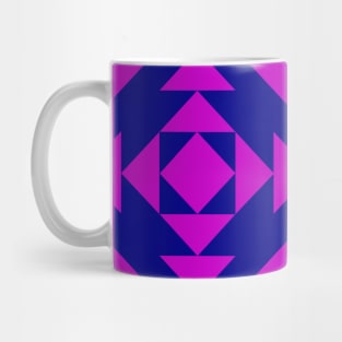 Fuchsia and Navy Illinois Patchwork Pattern Mug